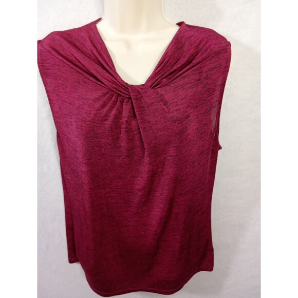 liz claiborne career top large Burgundy Sleeveless lined - Picture 1 of 8